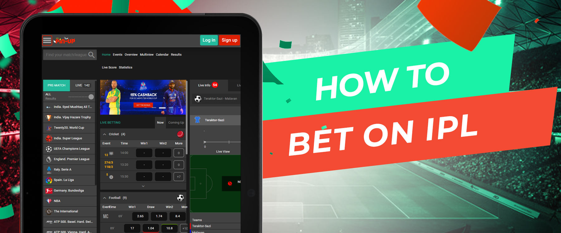Step-by-step instructions on how to bet on IPL on Pin Up